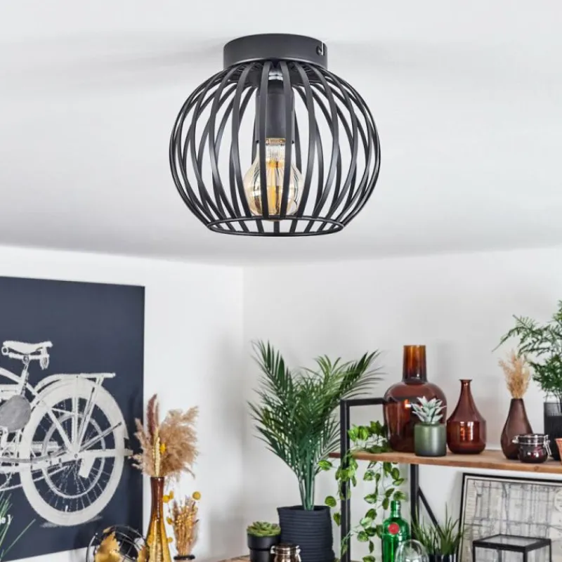 Lampes Industrielles-hofstein Plafonnier Oravi Noir, 1 lumière