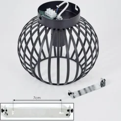 Lampes Industrielles-hofstein Plafonnier Oravi Noir, 1 lumière