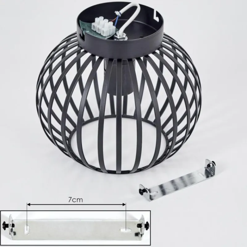 Lampes Industrielles-hofstein Plafonnier Oravi Noir, 1 lumière