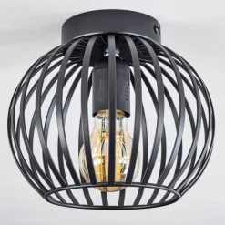 Lampes Industrielles-hofstein Plafonnier Oravi Noir, 1 lumière