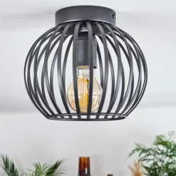 Lampes Industrielles-hofstein Plafonnier Oravi Noir, 1 lumière