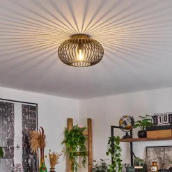 Lampes Dorées-hofstein Plafonnier Oravi Noir doré, 1 lumière