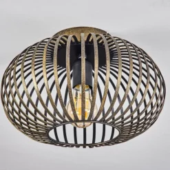 Lampes Dorées-hofstein Plafonnier Oravi Noir doré, 1 lumière