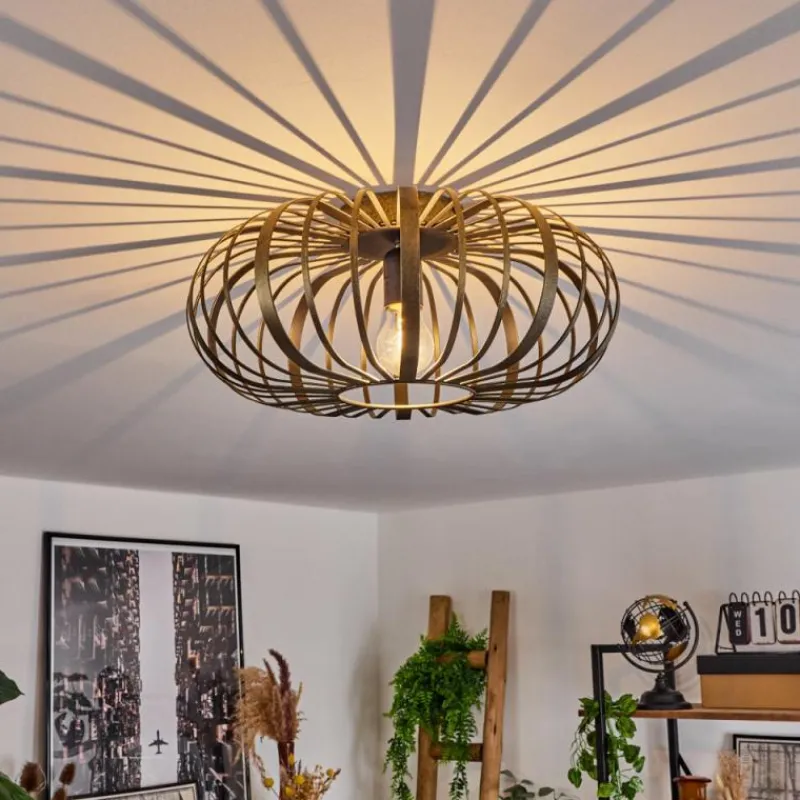 Lampes Dorées-hofstein Plafonnier Oravi Noir doré, 1 lumière