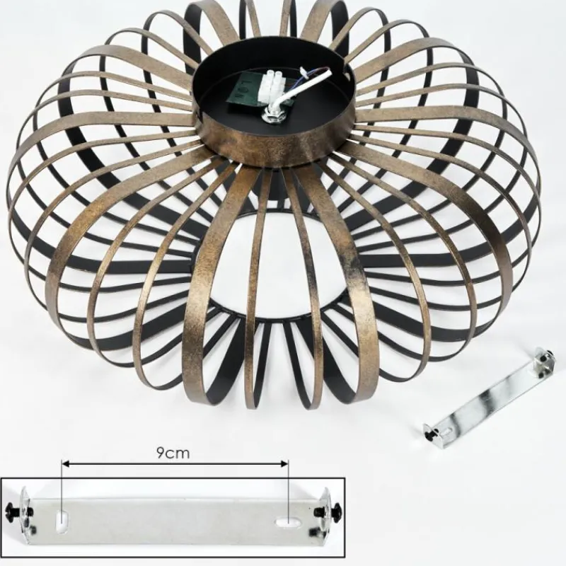 Lampes Dorées-hofstein Plafonnier Oravi Noir doré, 1 lumière