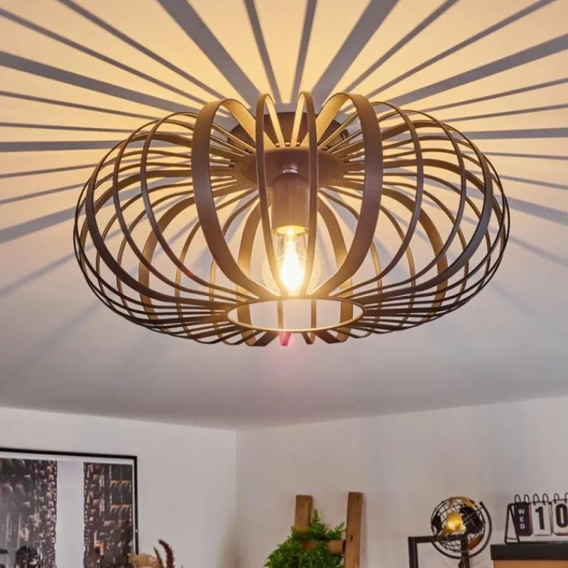 Lampes Dorées-hofstein Plafonnier Oravi Noir doré, 1 lumière