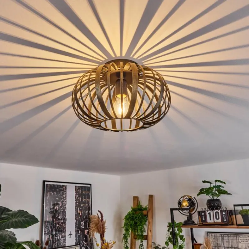 Lampes Dorées-hofstein Plafonnier Oravi Noir doré, 1 lumière