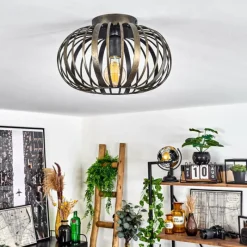 Lampes Dorées-hofstein Plafonnier Oravi Noir doré, 1 lumière