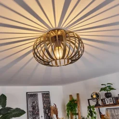 Lampes Dorées-hofstein Plafonnier Oravi Noir doré, 1 lumière