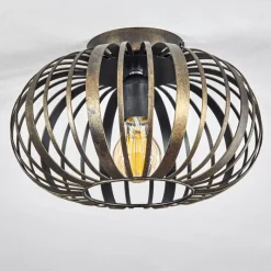 Lampes Dorées-hofstein Plafonnier Oravi Noir doré, 1 lumière