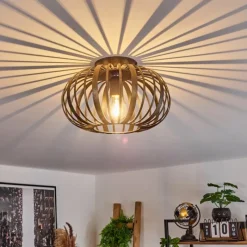 Lampes Dorées-hofstein Plafonnier Oravi Noir doré, 1 lumière