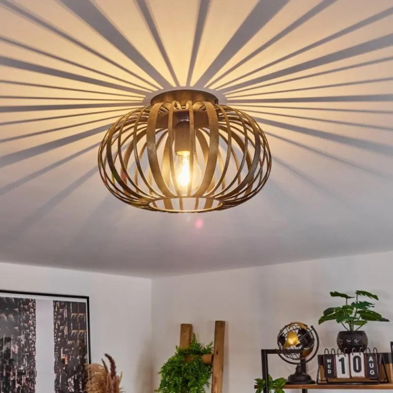 Lampes Dorées-hofstein Plafonnier Oravi Noir doré, 1 lumière