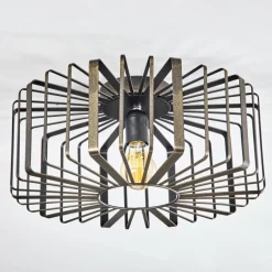 Lampes Dorées-hofstein Plafonnier Oravi Noir doré, 1 lumière
