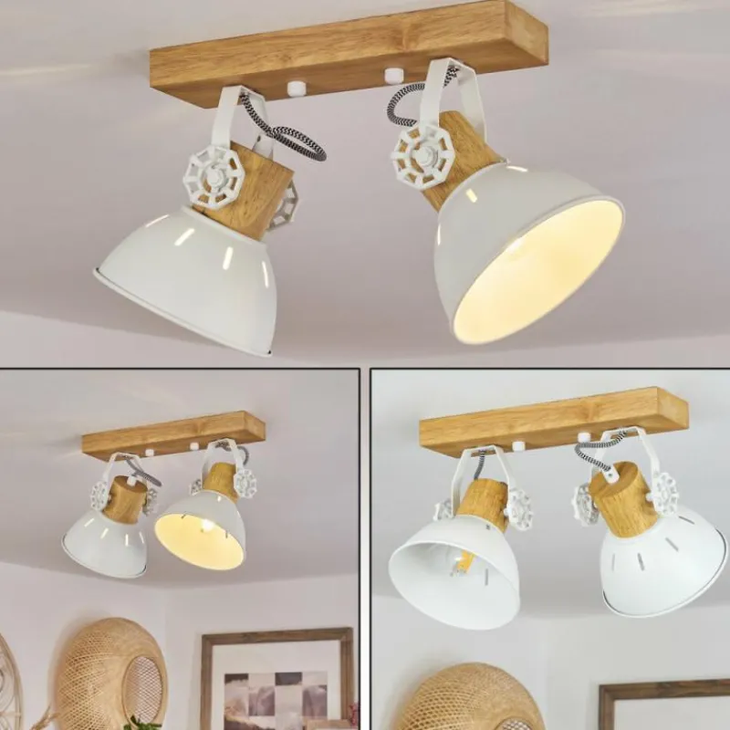 Luminaires Scandinaves-hofstein Plafonnier Orny Écru, Blanc, 2 lumières