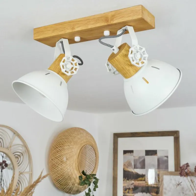 Luminaires Scandinaves-hofstein Plafonnier Orny Écru, Blanc, 2 lumières