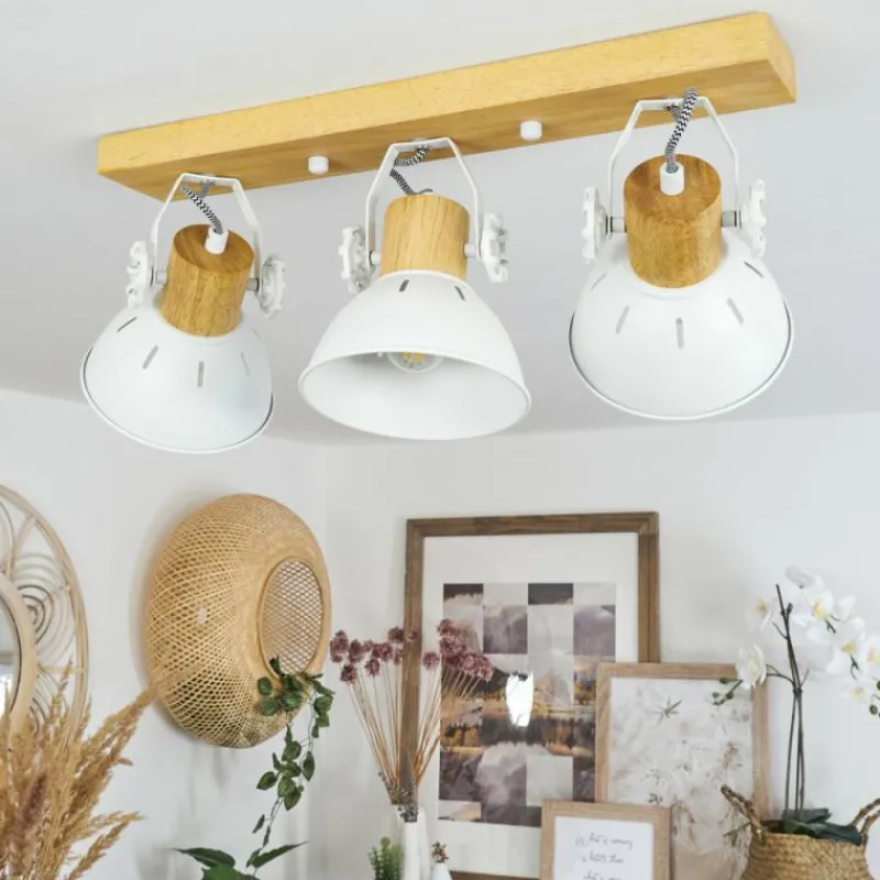 Luminaires Scandinaves-hofstein Plafonnier Orny Écru, Blanc, 3 lumières