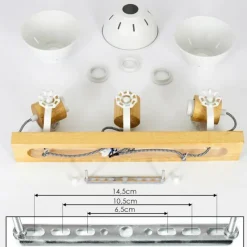 Luminaires Scandinaves-hofstein Plafonnier Orny Écru, Blanc, 3 lumières