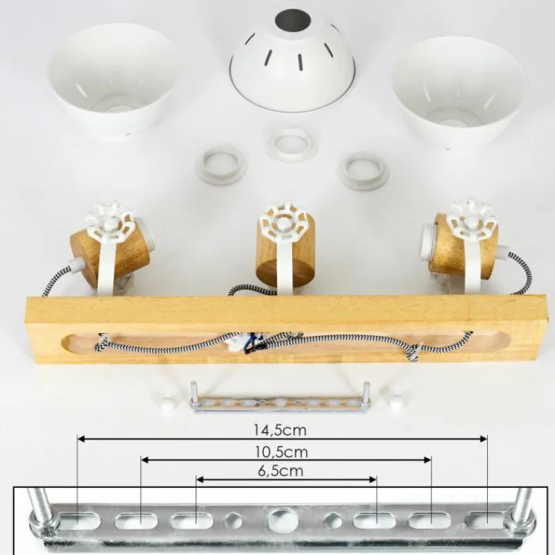 Luminaires Scandinaves-hofstein Plafonnier Orny Écru, Blanc, 3 lumières