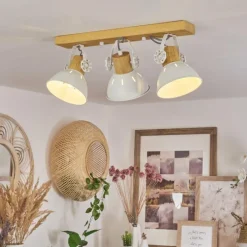 Luminaires Scandinaves-hofstein Plafonnier Orny Écru, Blanc, 3 lumières