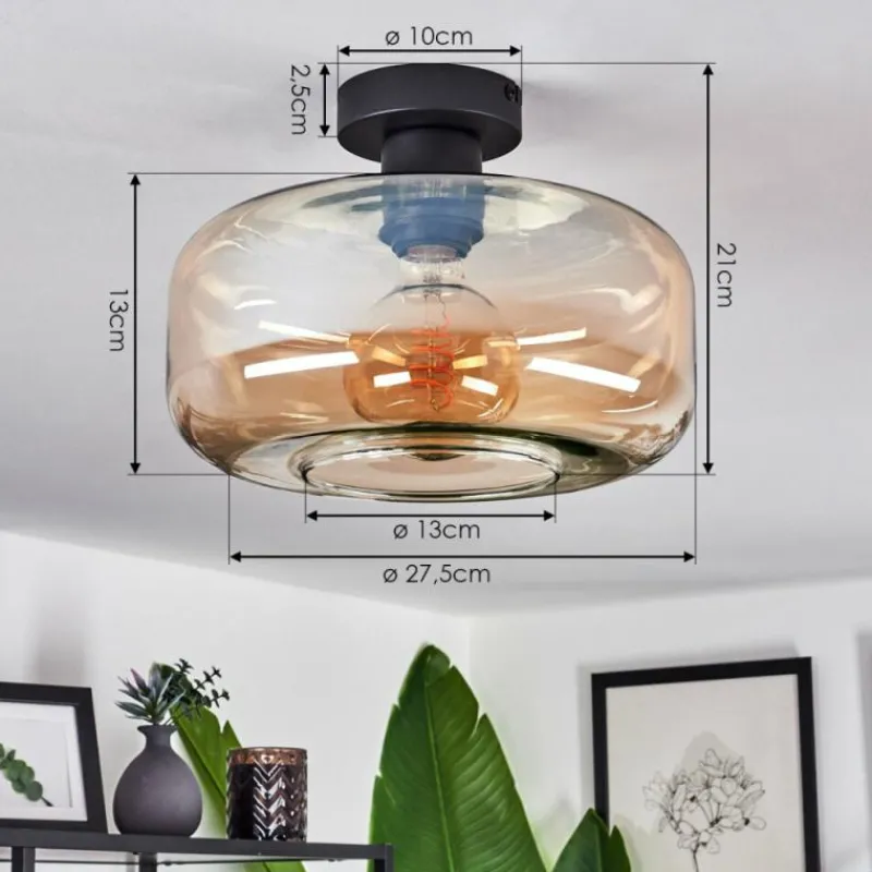 hofstein Plafonnier Pedreles Ambre, 1 lumière