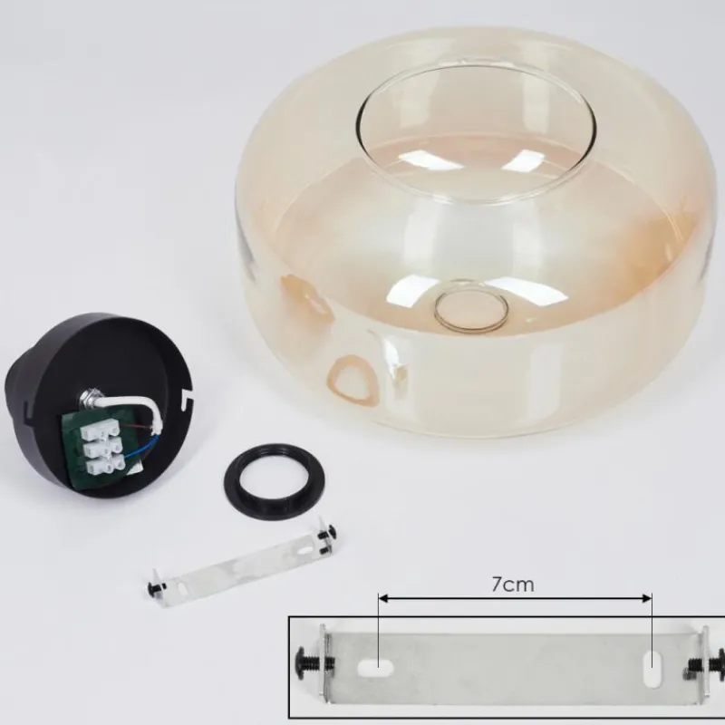 hofstein Plafonnier Pedreles Ambre, 1 lumière