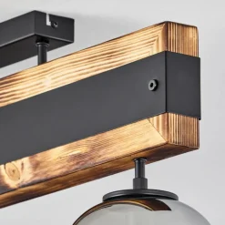 Suspension Verre Fumé-hofstein Plafonnier Pedreles Écru, Noir, 3 lumières