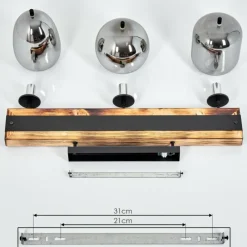 Suspension Verre Fumé-hofstein Plafonnier Pedreles Écru, Noir, 3 lumières