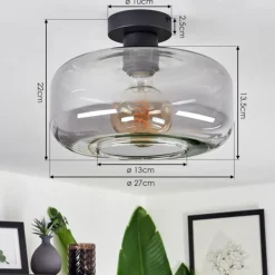 Suspension Verre Fumé-hofstein Plafonnier Pedreles Fumé, 1 lumière