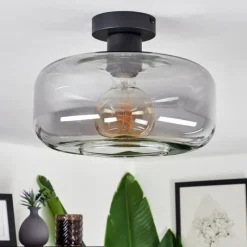 Suspension Verre Fumé-hofstein Plafonnier Pedreles Fumé, 1 lumière