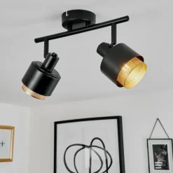 Lampes Dorées-hofstein Plafonnier Pegos Noir, 2 lumières