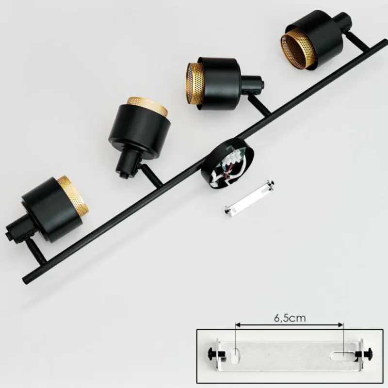 Lampes Dorées-hofstein Plafonnier Pegos Noir, 4 lumières