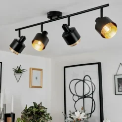 Lampes Dorées-hofstein Plafonnier Pegos Noir, 4 lumières