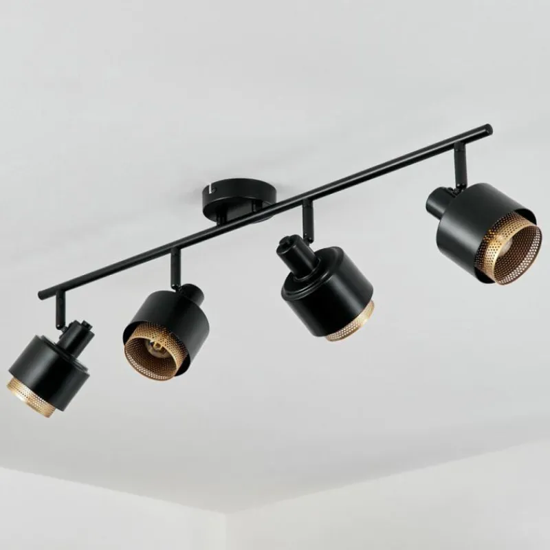 Lampes Dorées-hofstein Plafonnier Pegos Noir, 4 lumières