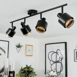 Lampes Dorées-hofstein Plafonnier Pegos Noir, 4 lumières