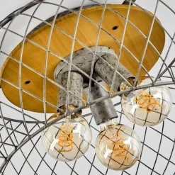 Lampes Vintages & Rétros-hofstein Plafonnier Pinsaguel Gris, Bois foncé, 3 lumières