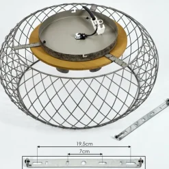 Lampes Vintages & Rétros-hofstein Plafonnier Pinsaguel Gris, Bois foncé, 3 lumières