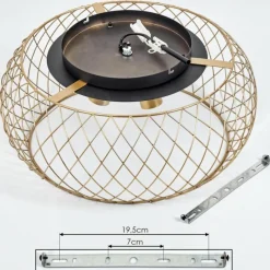 Lampes Industrielles-hofstein Plafonnier Pinsaguel Laiton, Noir, 3 lumières