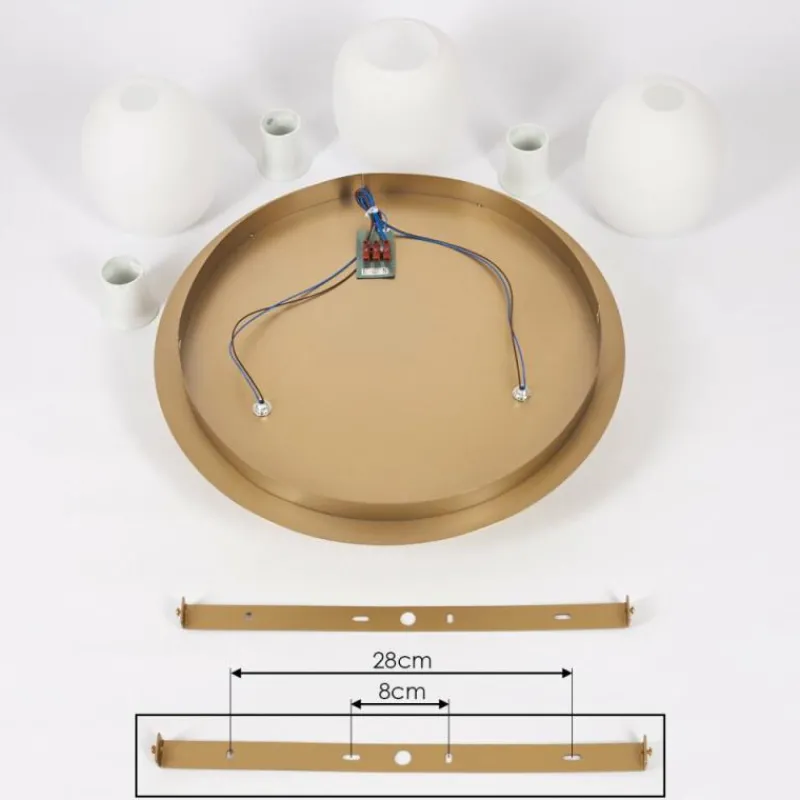 hofstein Plafonnier Pintacura Laiton, 3 lumières