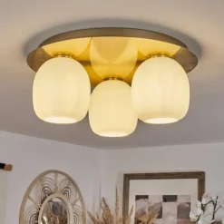 hofstein Plafonnier Pintacura Laiton, 3 lumières