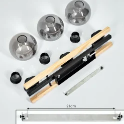 Luminaires Scandinaves-hofstein Plafonnier Podre Bois clair, Noir, 3 lumières