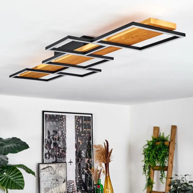 hofstein Plafonnier Pompu LED Écru, Noir, 1 lumière