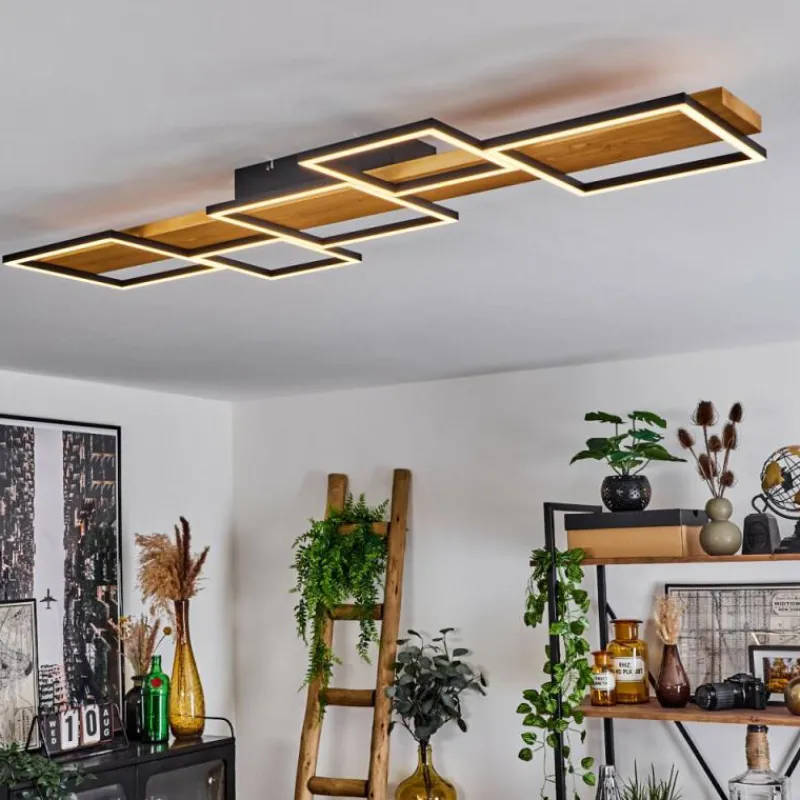 hofstein Plafonnier Pompu LED Écru, Noir, 1 lumière