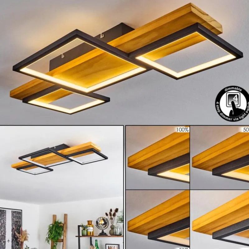 Luminaires Scandinaves-hofstein Plafonnier Pompu LED Écru, Noir, 1 lumière