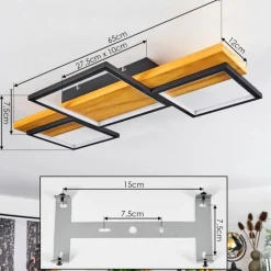 Luminaires Scandinaves-hofstein Plafonnier Pompu LED Écru, Noir, 1 lumière