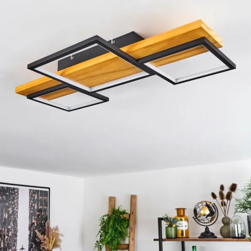 Luminaires Scandinaves-hofstein Plafonnier Pompu LED Écru, Noir, 1 lumière