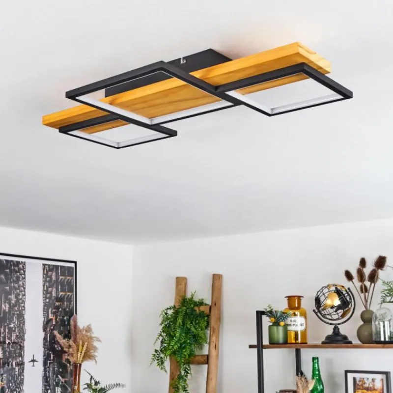 Luminaires Scandinaves-hofstein Plafonnier Pompu LED Écru, Noir, 1 lumière