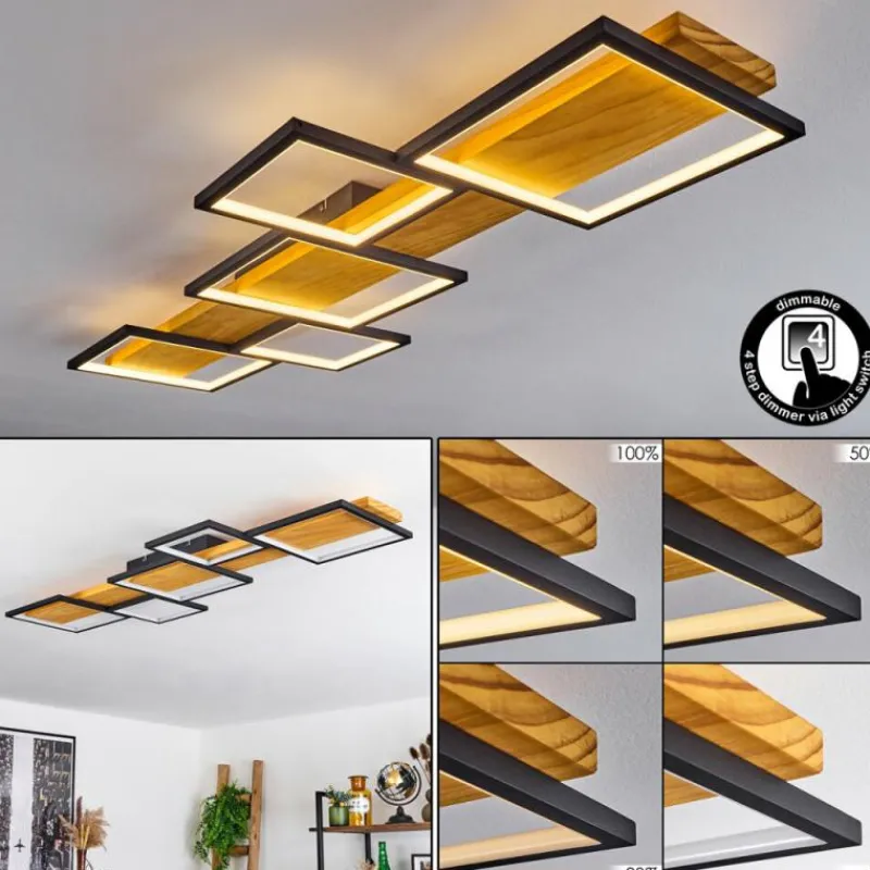 Luminaires Scandinaves-hofstein Plafonnier Pompu LED Écru, Noir, 1 lumière