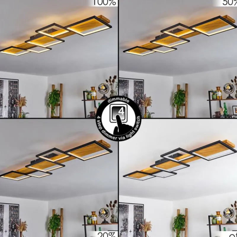 Luminaires Scandinaves-hofstein Plafonnier Pompu LED Écru, Noir, 1 lumière