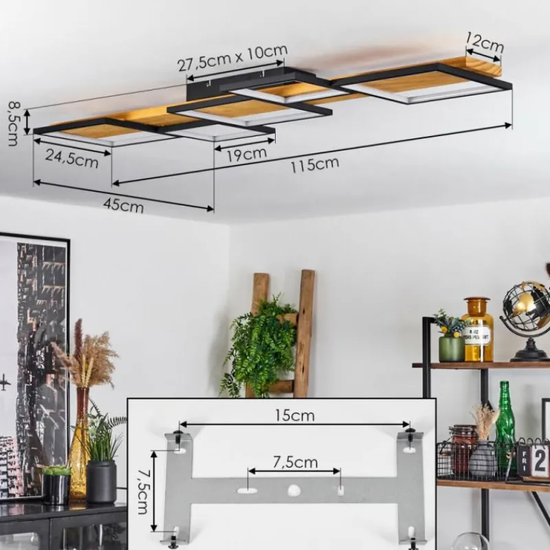 Luminaires Scandinaves-hofstein Plafonnier Pompu LED Écru, Noir, 1 lumière