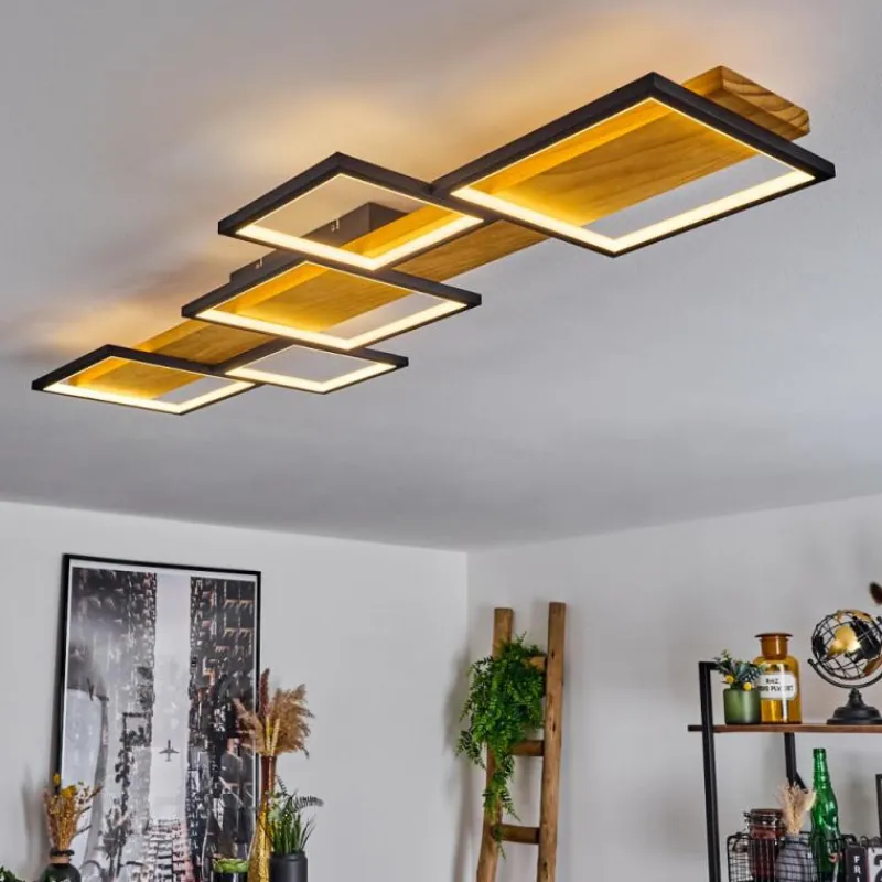 Luminaires Scandinaves-hofstein Plafonnier Pompu LED Écru, Noir, 1 lumière